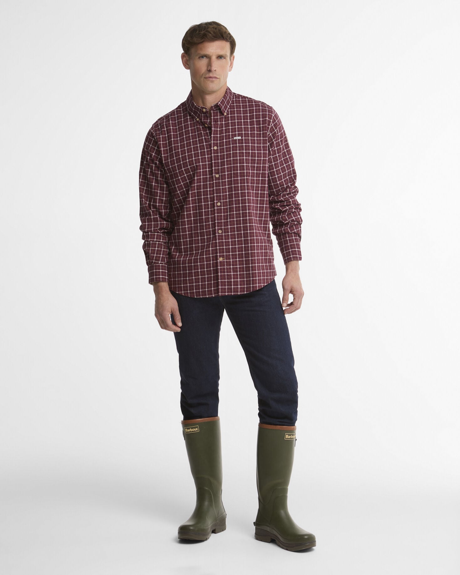 Bank Regular Long-Sleeved Shirt Dark Bordeaux