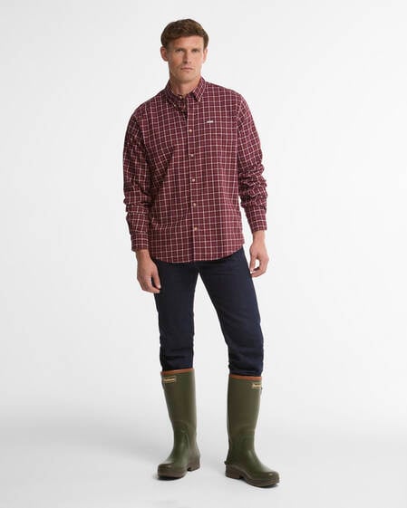 Bank Regular Long-Sleeved Shirt Dark Bordeaux