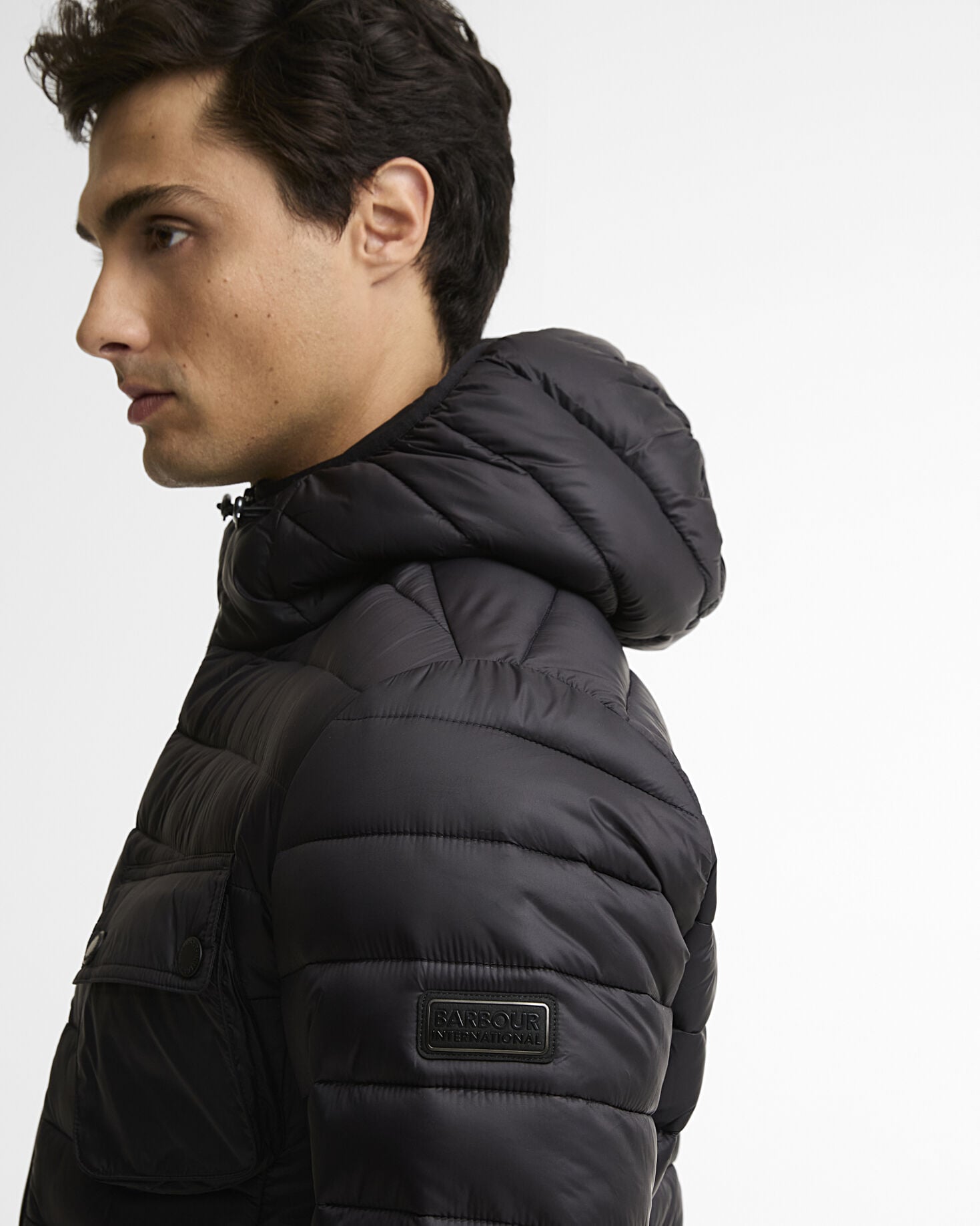Ouston Hooded Puffer Jacket Black