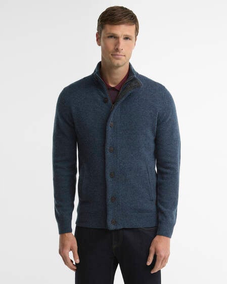 Essential Elbow-Patch Cardigan Dark Indigo