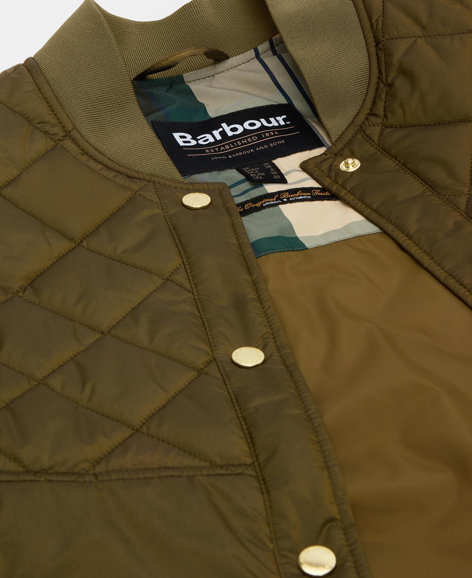 Steppjacke Wetherby Golden Olive/Ancient Tartan