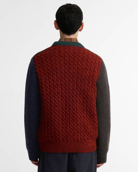 Paul Smith Loves Barbour Tyne Cable-Knit Jumper Bottle Green