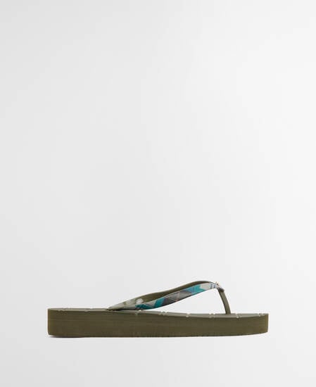 Tilda Flip Flops Olive/Ancient Tartan