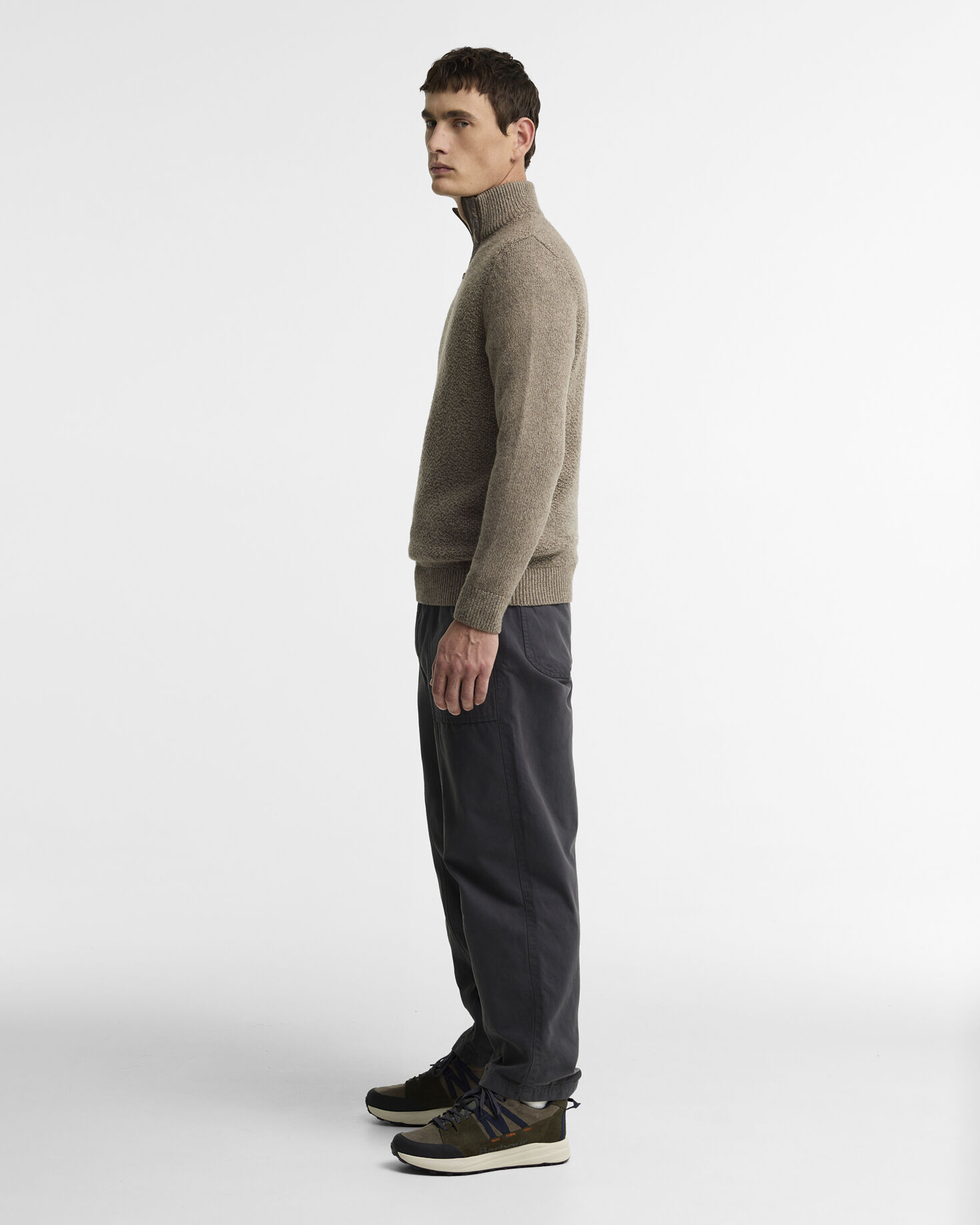 Danforth Textured Half-Zip Jumper Mushroom
