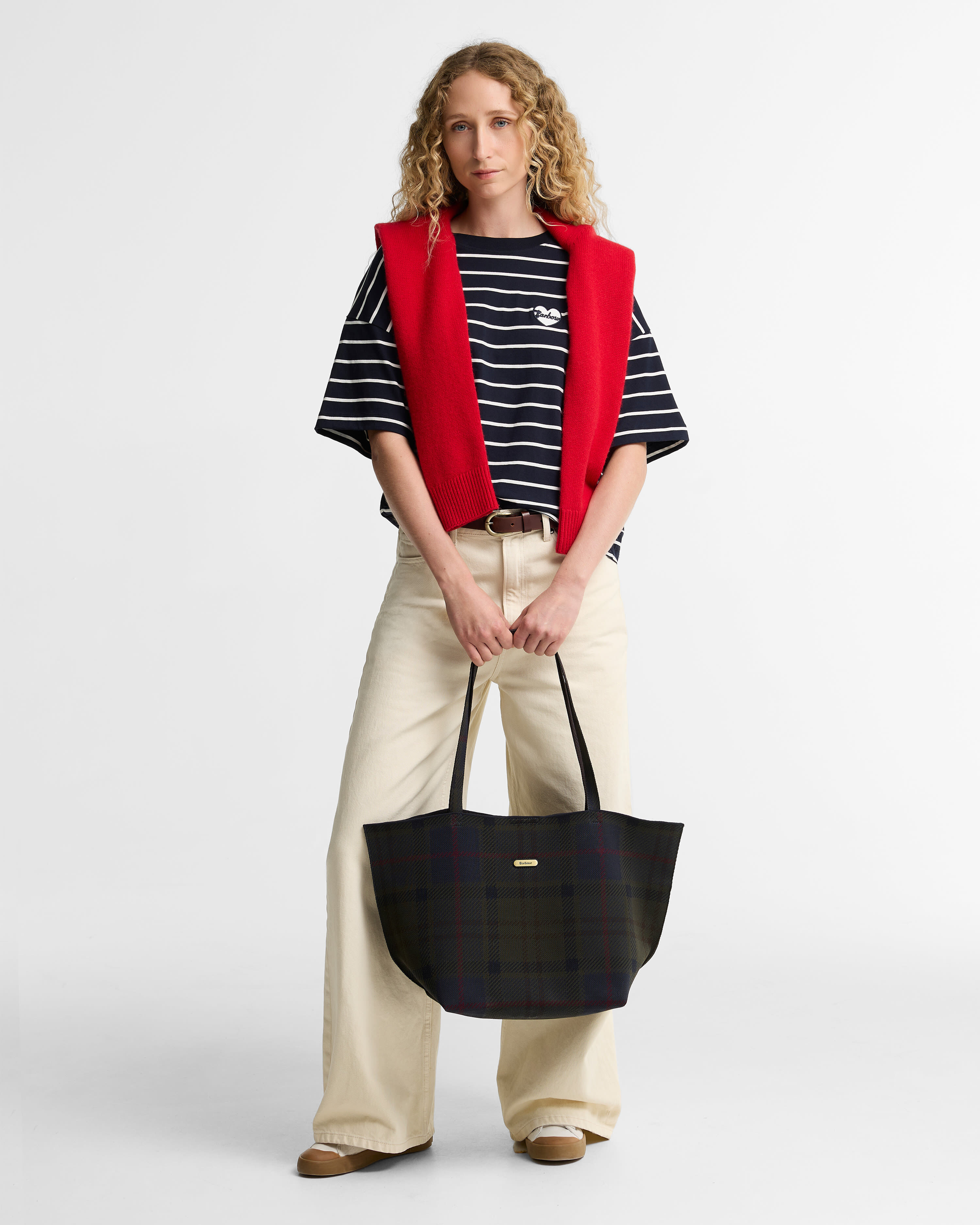 Layla Tartan Large Tote Bag Shadow Classic Tartan