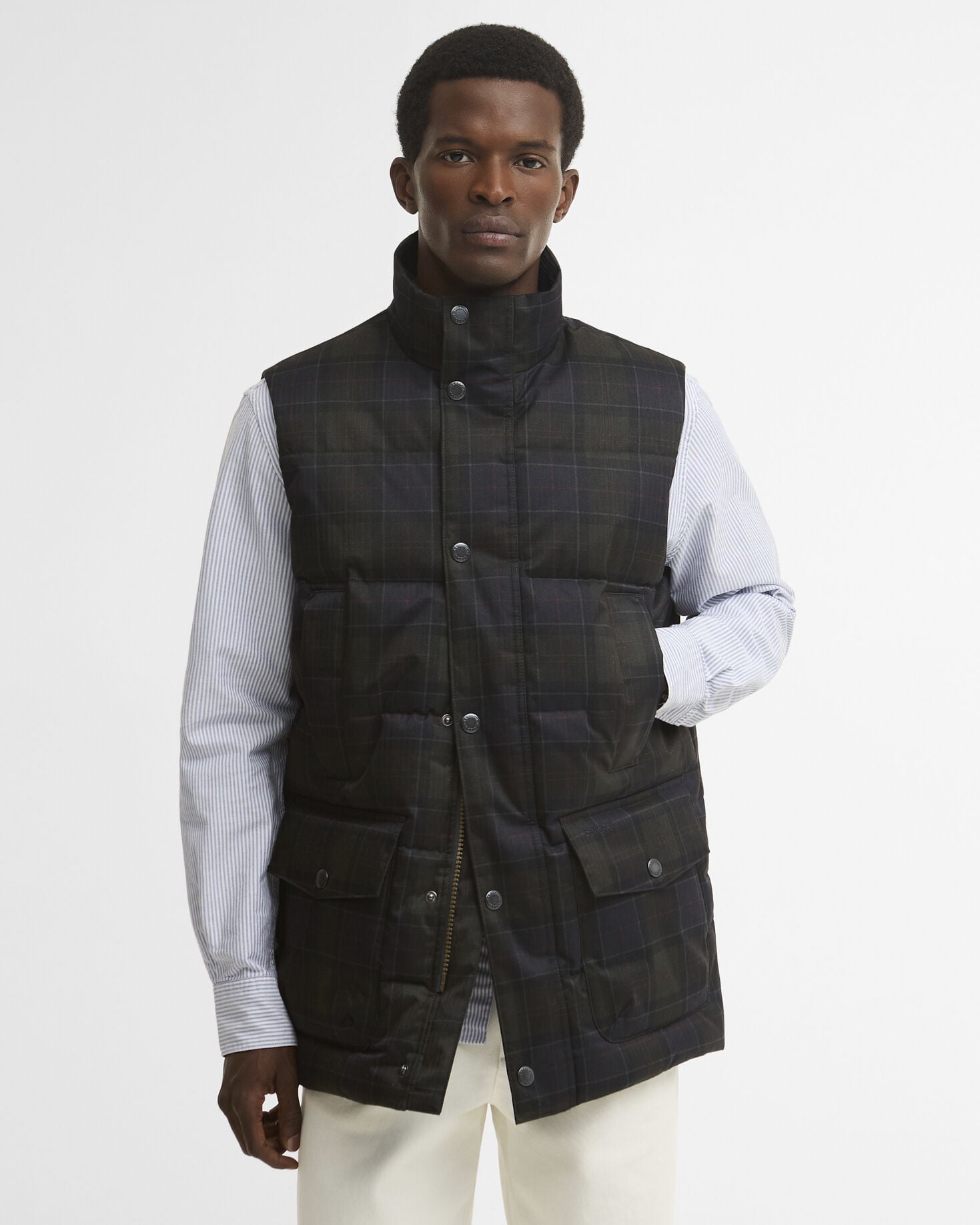 Lonnen Tartan Puffer Gilet Shadow Classic Tartan