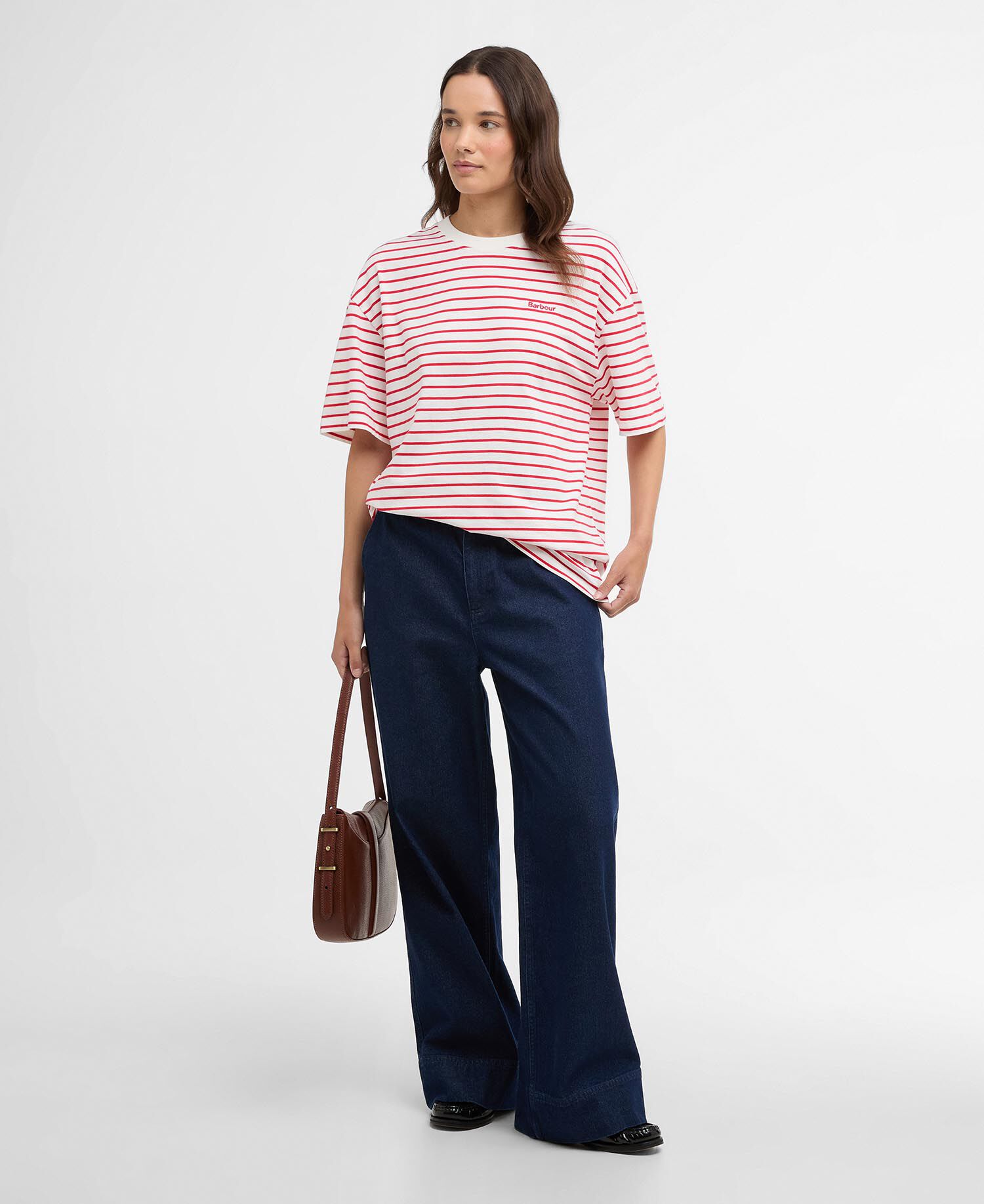 T-shirt Oakley con motivo a righe Poppy Red Stripe