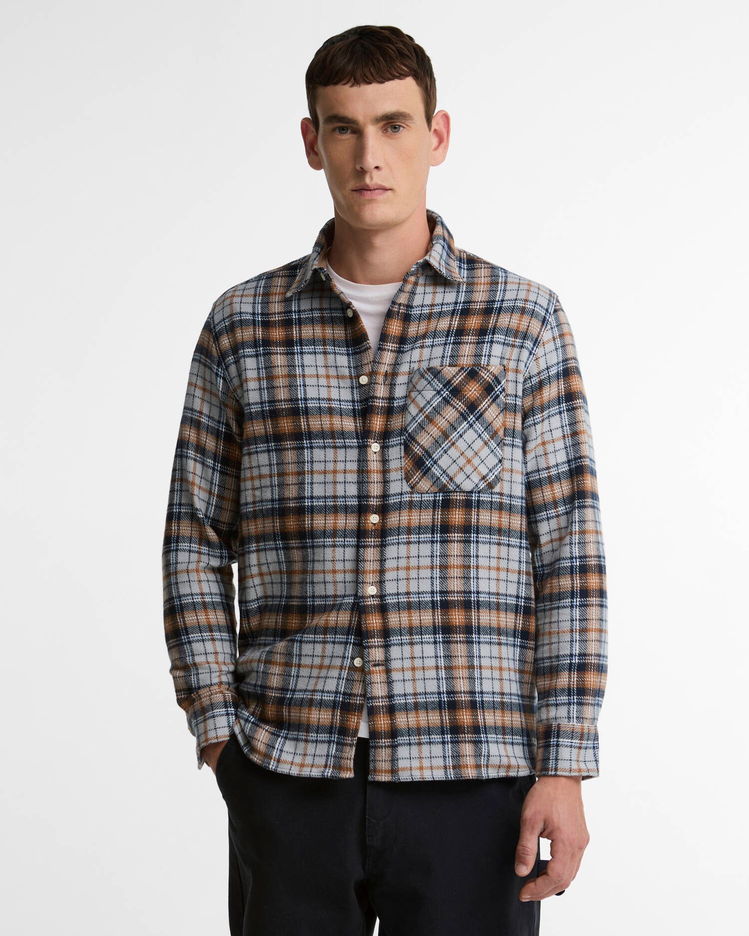 Barbour Hemd Afton Check Authentic Fit Grey Marl image number 0