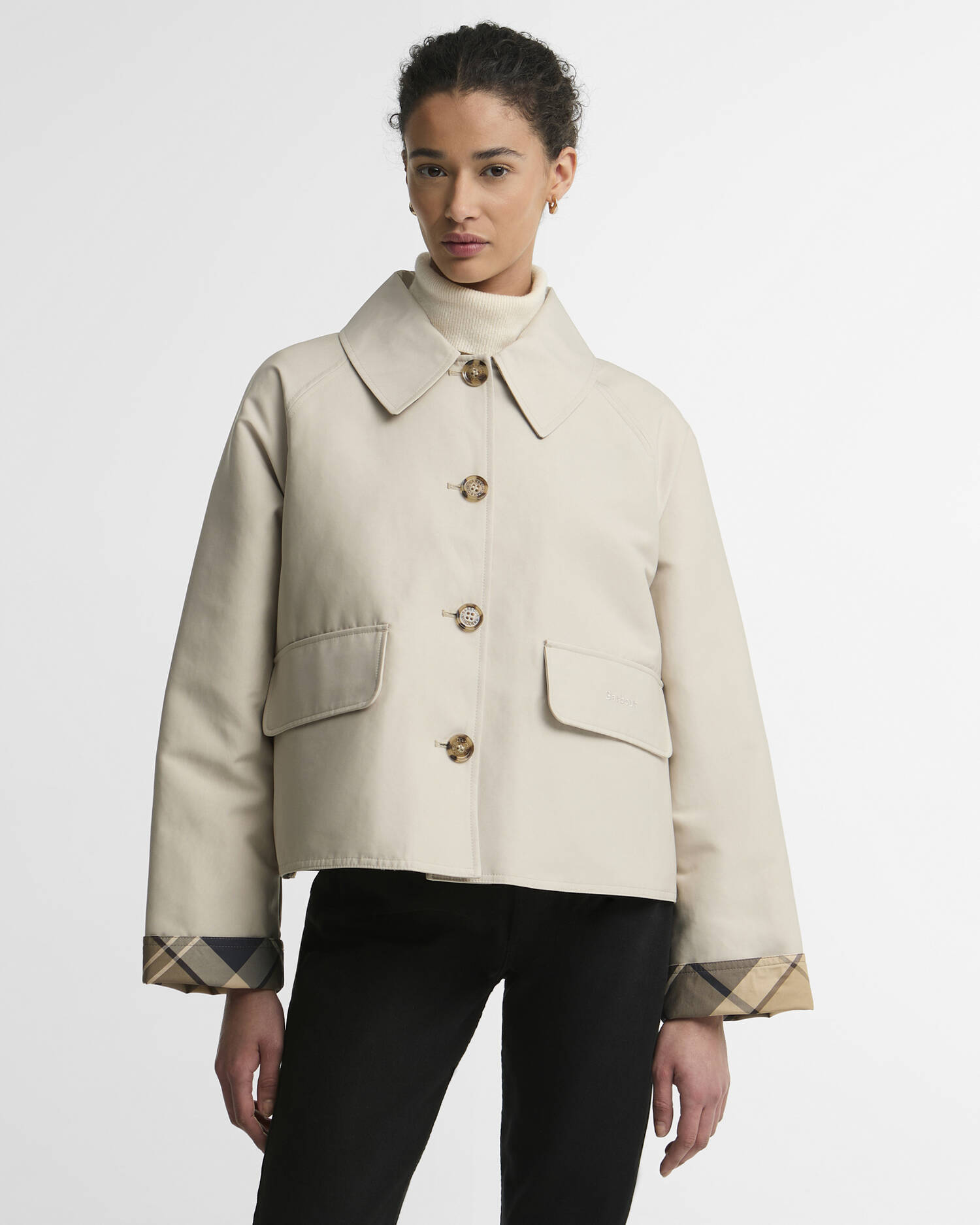 Barbour Jacke Delilah Showerproof Mist/Birchwood Dress image number 1
