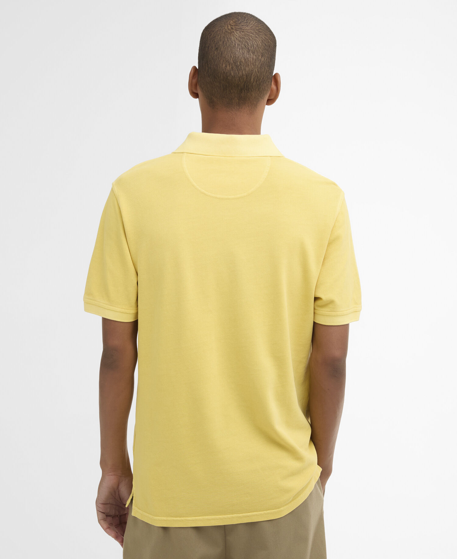 Poloshirt Washed Tartan Tailored Pique Washed Yellow