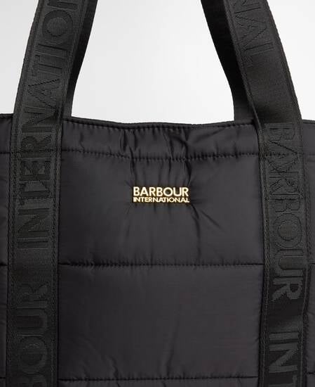 Monaco Baffle Quilted Tote Bag Black