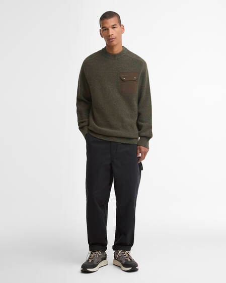 Stockham Textured Crew Neck Jumper Beech