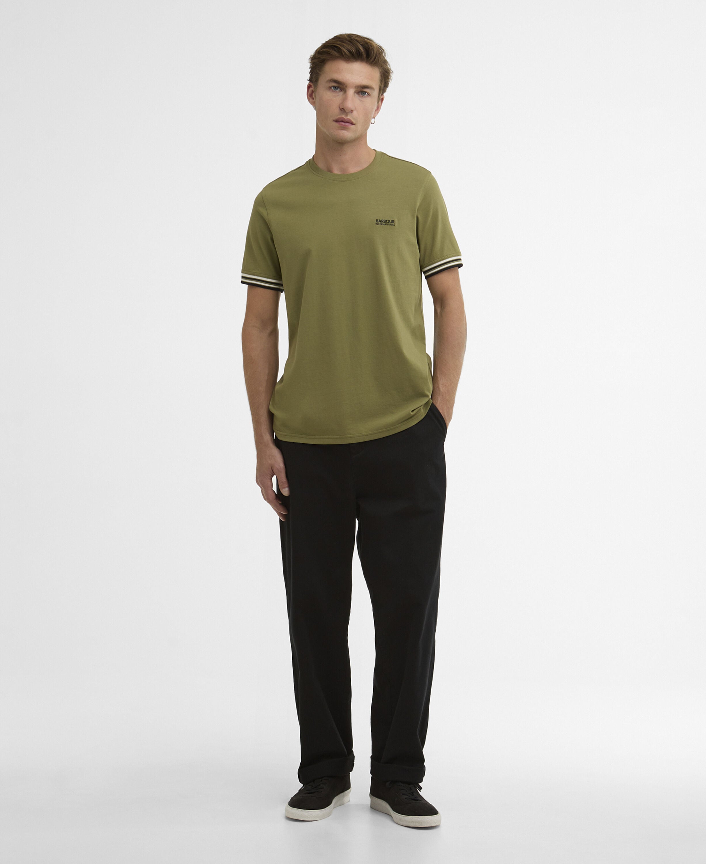 Burnwood Tipped Cuff T-Shirt Burnt Olive