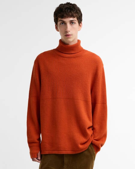 Barbour x Norbit Rollneck Wool Jumper Burnt Orange