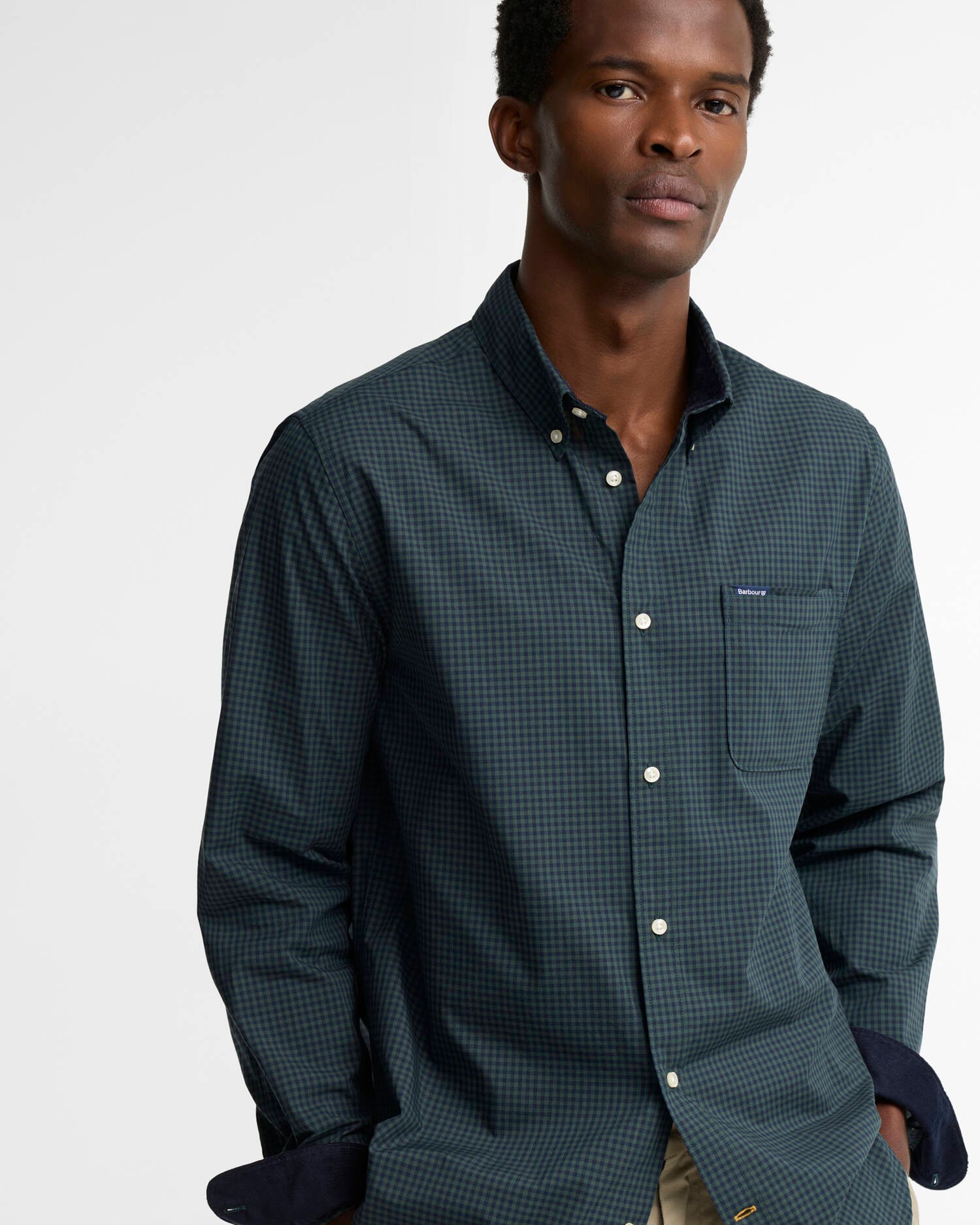 Barbour Hemd Harbourwall Tailored Fit Sycamore Green image number 3