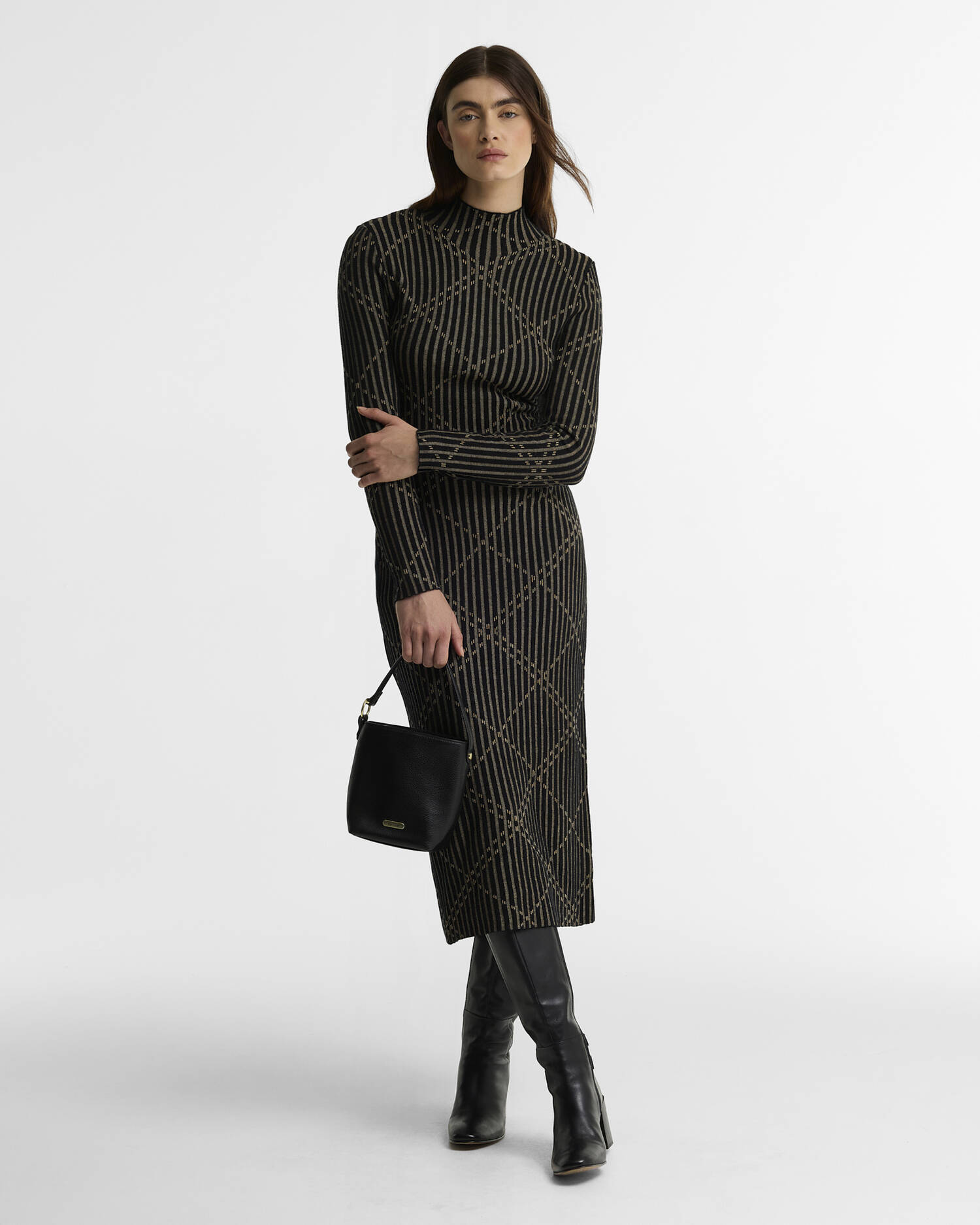Adina Knitted Dress Black Multi image number 0