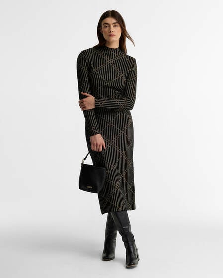 Adina Knitted Dress Black Multi