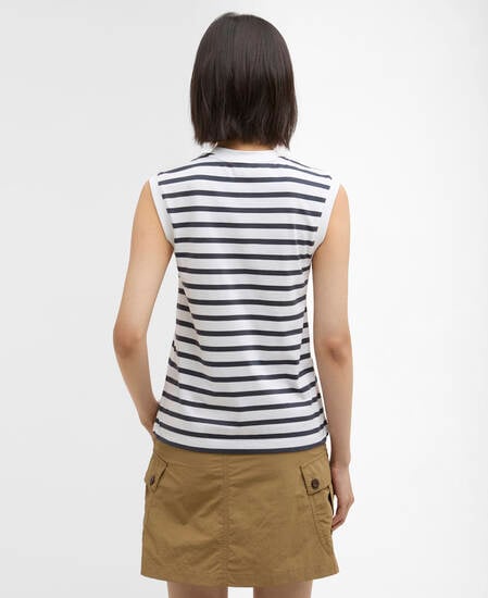 Debbie Striped Sleeveless Top India Ink Stripe