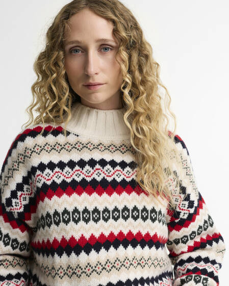 Aspen Fair Isle Funnel Neck Jumper Cloud Multi