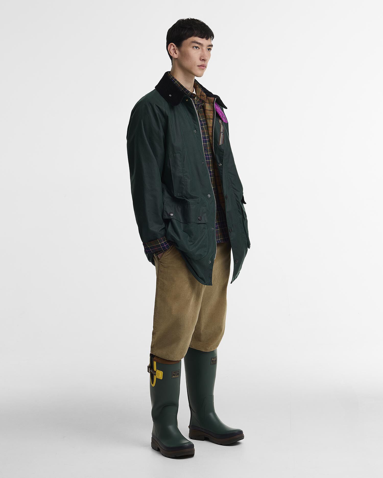 Paul Smith Loves Barbour Herren Gummistiefel Bottle Green