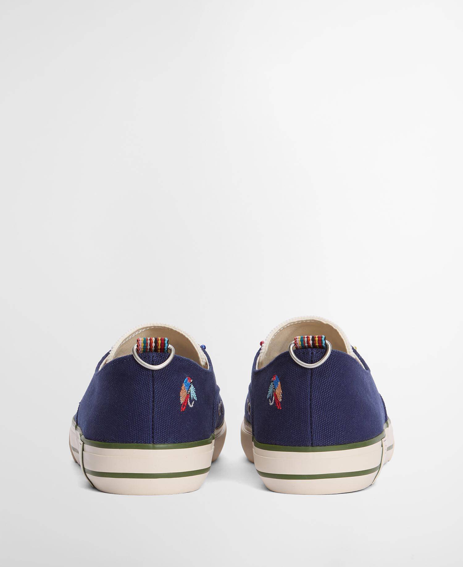 Paul Smith Loves Barbour Men's Plimsolls Dark Navy image number 1