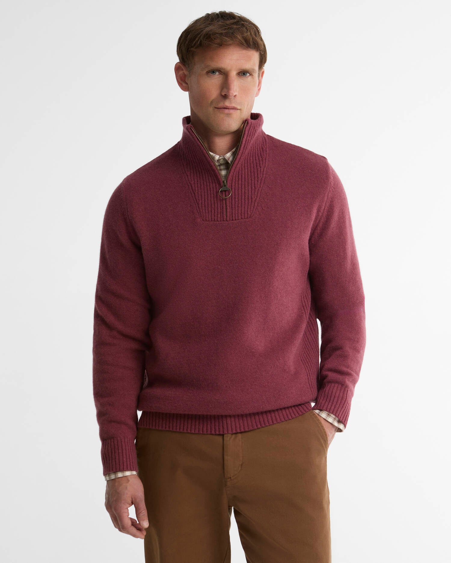 Nelson Essential Quarter-Zip Jumper Mauve image number 0