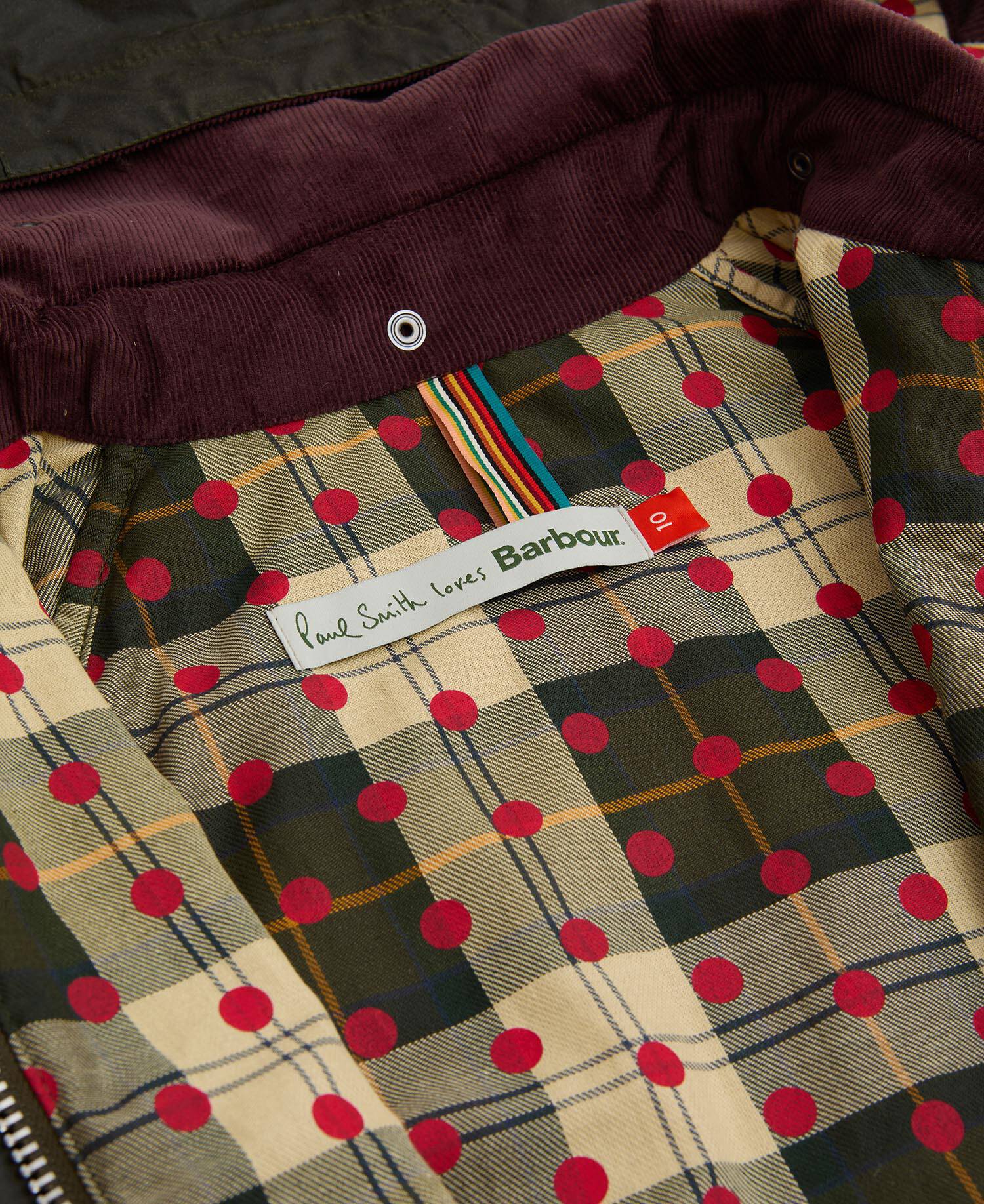 Paul Smith Loves Barbour Damen Wachsjacke Bedale Archive Olive/ Ancient/Winterberry image number 8