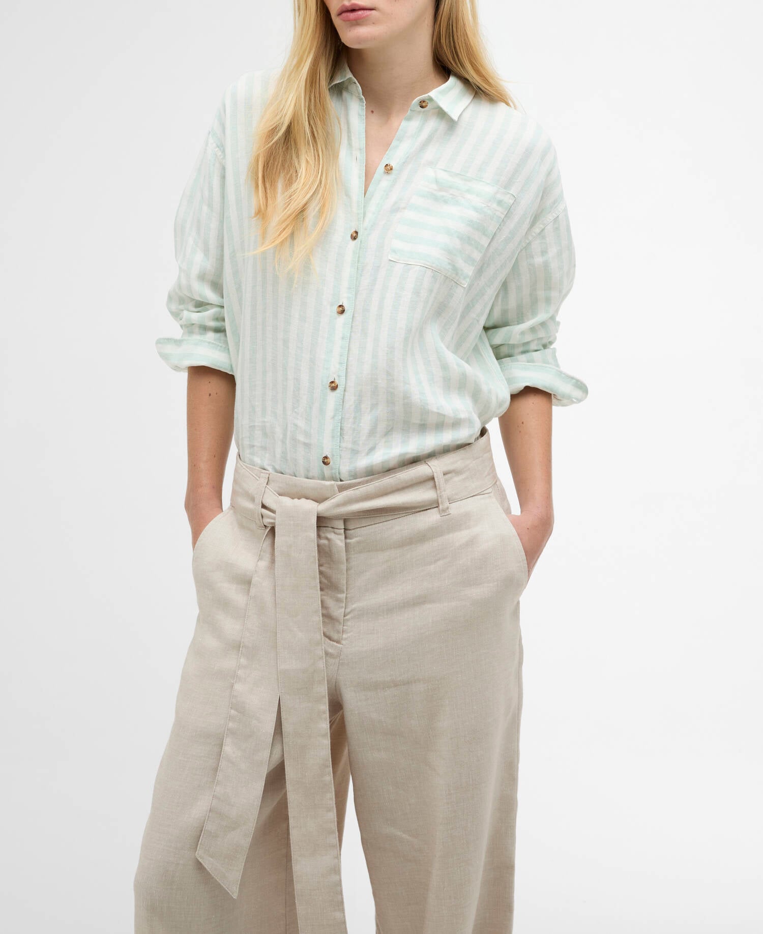 Pantaloni Gabby a gamba ampia Mist image number 3