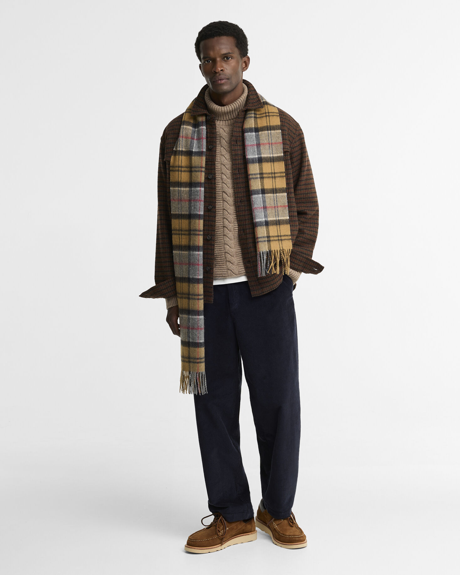 Barbour Overshirt Hatfield Houndstooth Oversized Chesnut