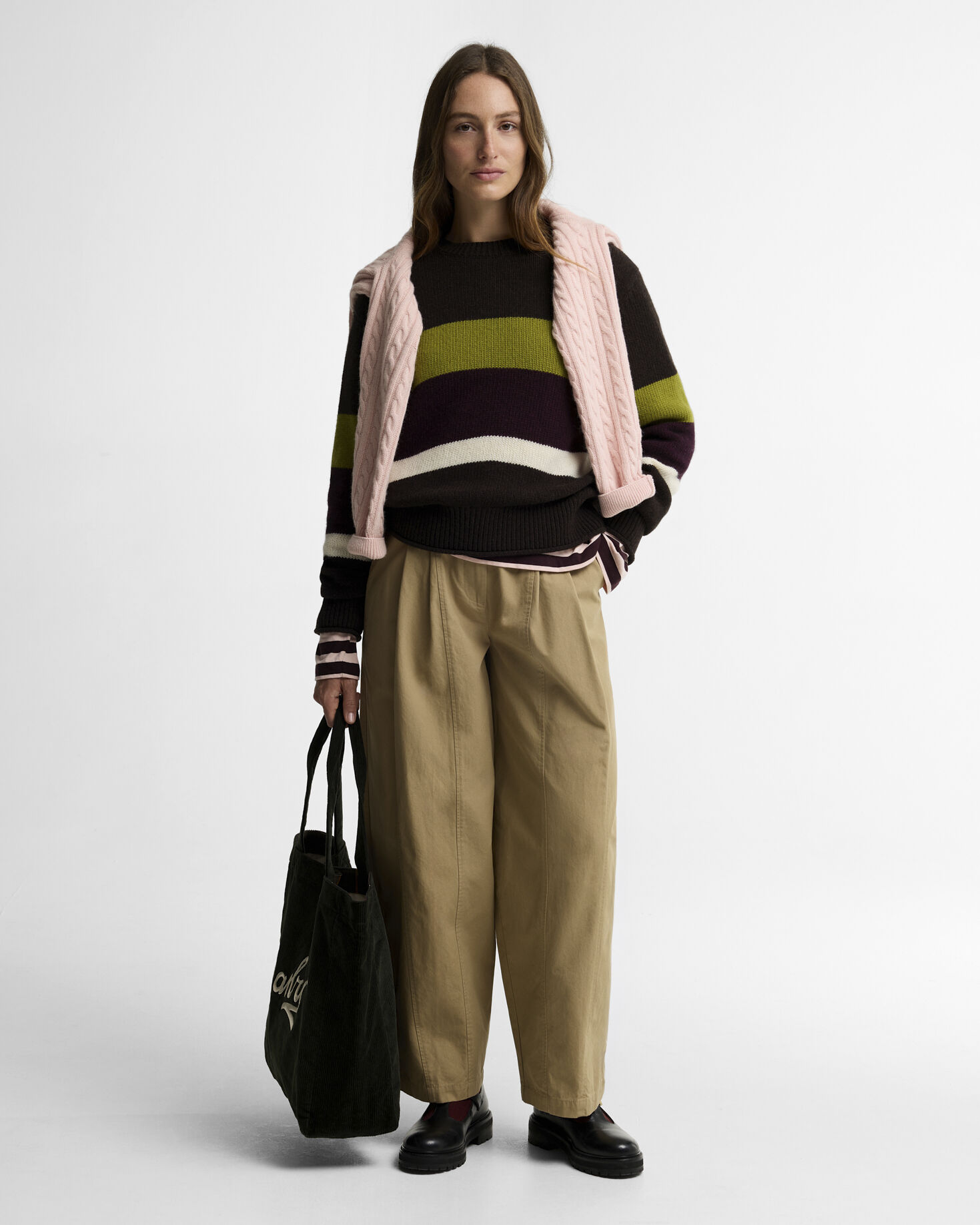 Wrenwood Striped Wool Crewn Neck Jumper Rustic Multi