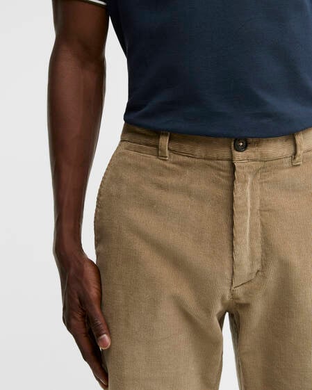 Stretch Cord Tailored Trousers Washed Stone