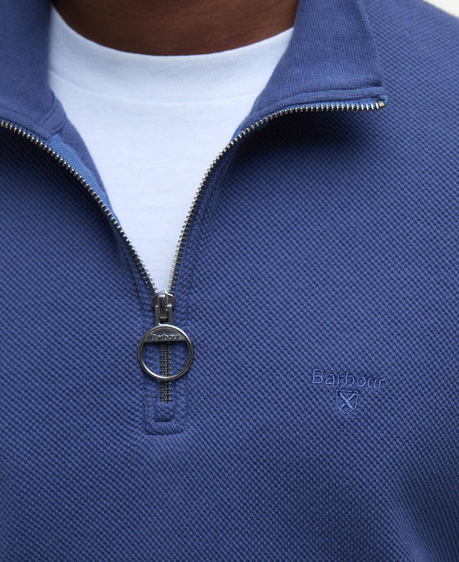 Pique Interlock Quarter-Zip Sweatshirt Oceana image number 4