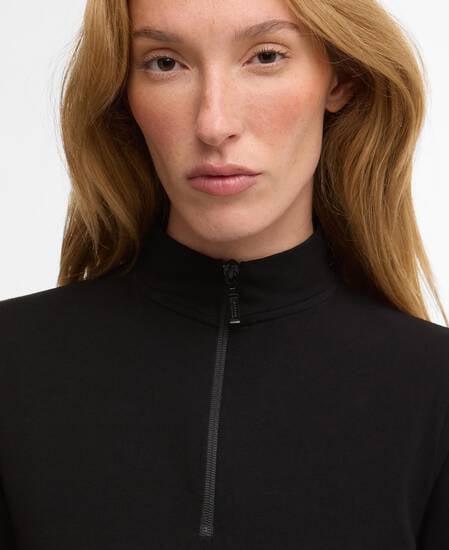 Dallas Quarter Zip Top Black