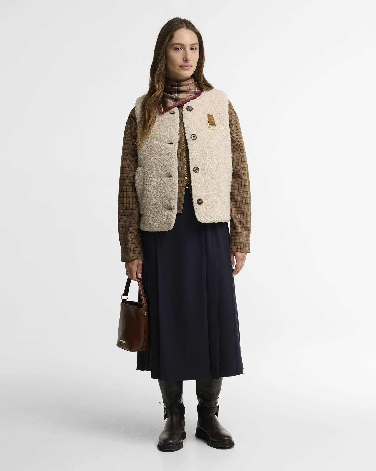 Bowes Fleece Gilet Ecru image number 1