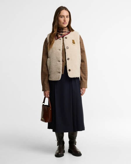 Bowes Fleece Gilet Ecru