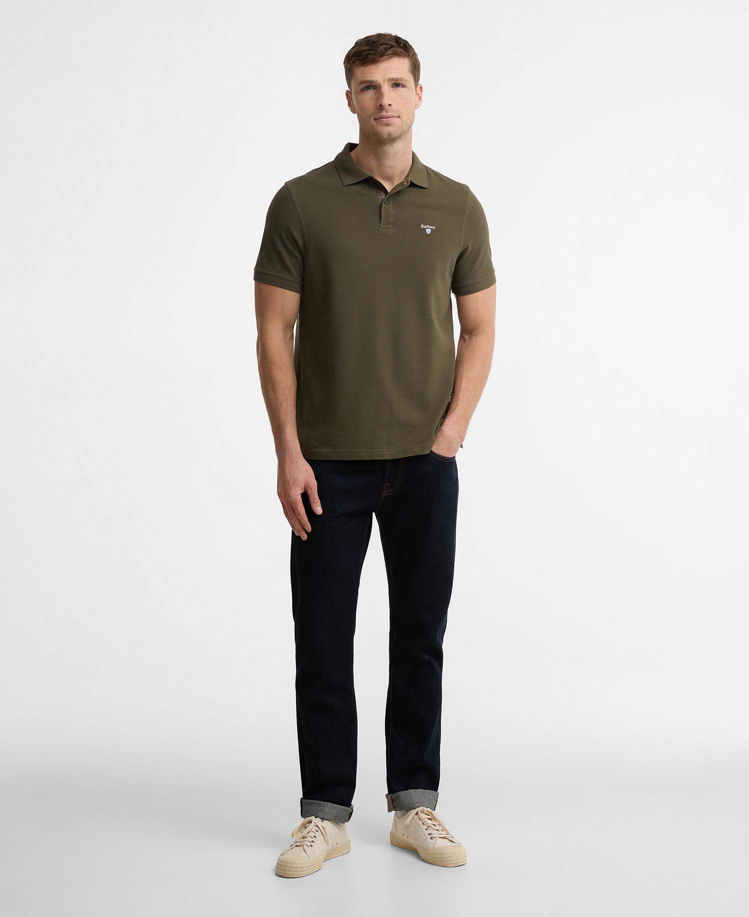 Poloshirt Lightweight Sports Bleached Olive image number 1