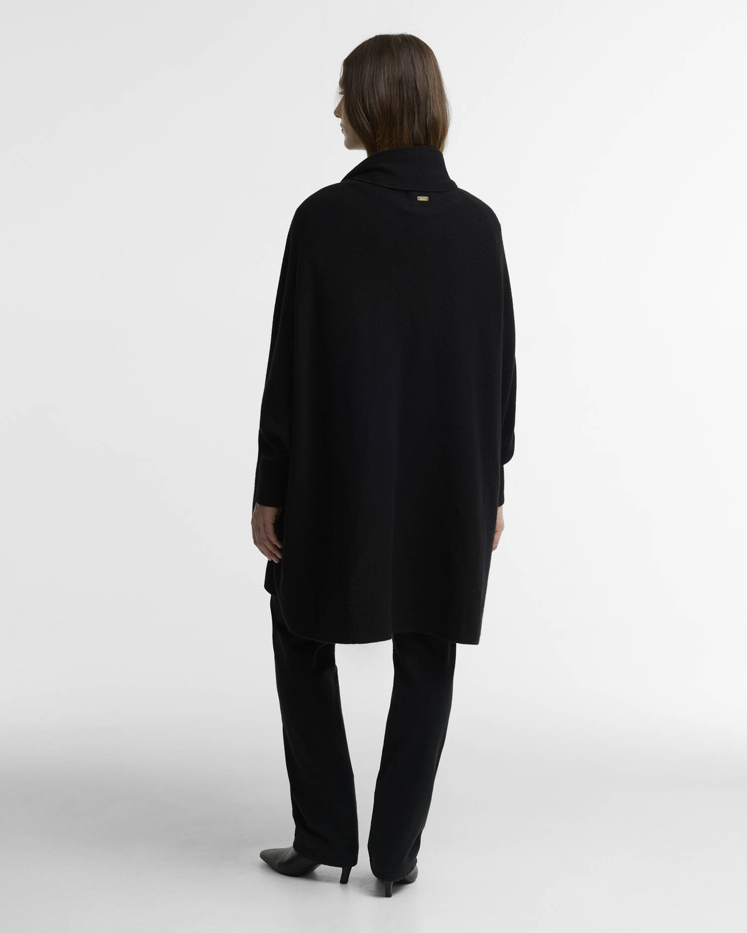 Eva Wool-Blend Cape Black image number 2