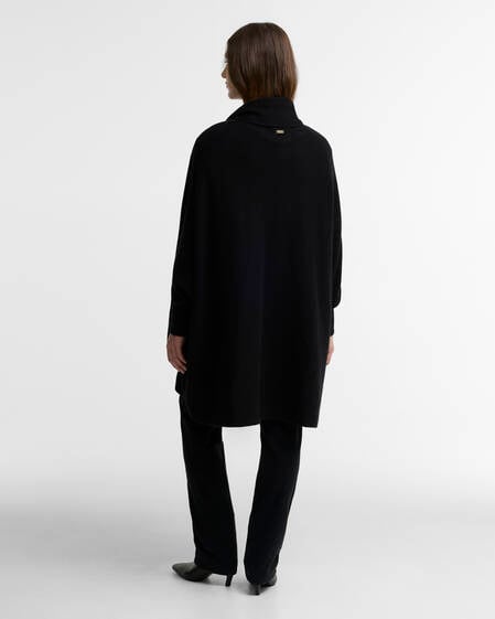 Eva Wool-Blend Cape Black