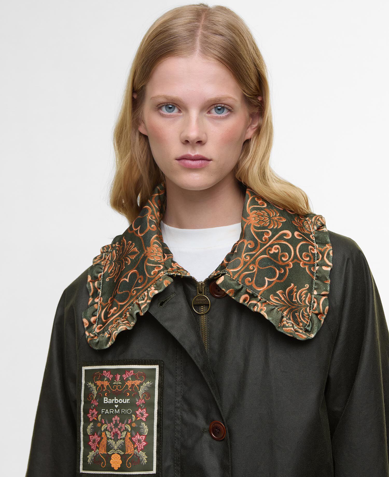 Barbour FARM Rio Wachsjacke Maria-Clara Fern/Green Heart Print