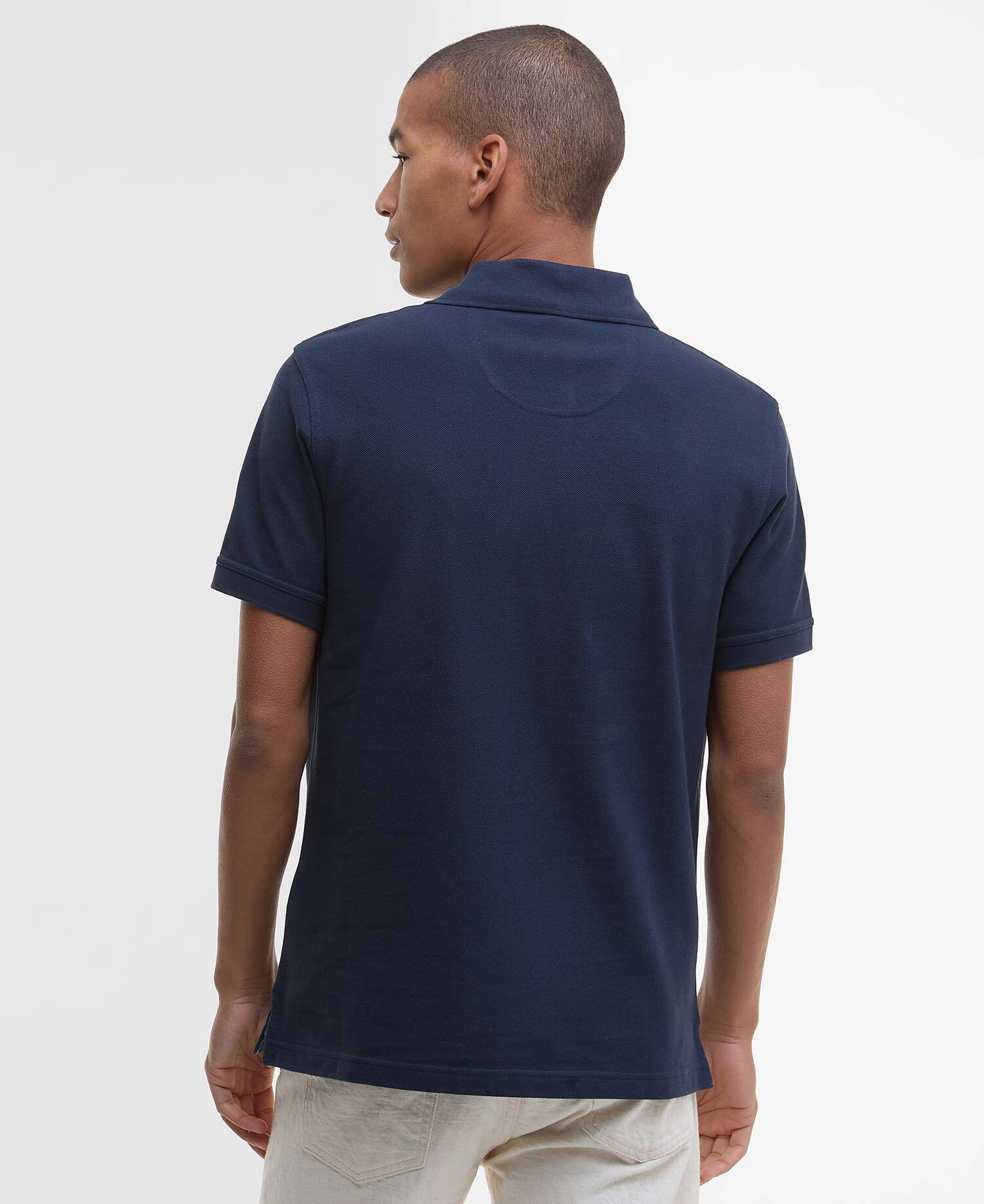 Tartan Pique Polo Shirt New Navy image number 2