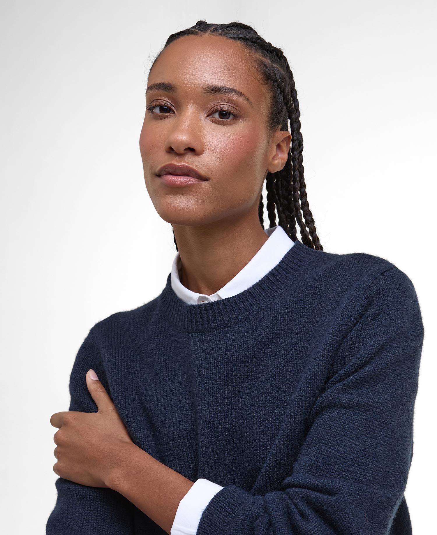 Woodhouse Wool-Cashmere Crew Neck Jumper Navy