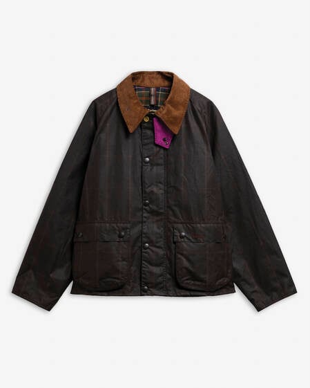 Paul Smith Loves Barbour Transport Windowpane Waxed Jacket Rustic/Bark