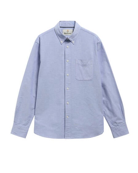 Oxford Striped Authentic-Fit Long-Sleeved Shirt Blue