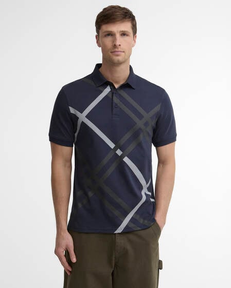 Barbour Poloshirt Tartan Bias Tartan Tailored Navy