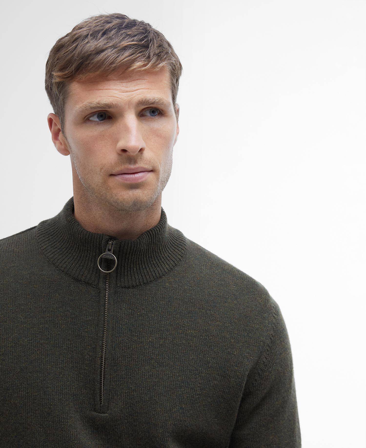 Holden Quarter-Zip Jumper Olive Marl image number 3