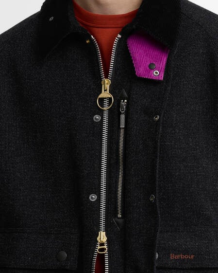 Paul Smith Loves Barbour Transport Wool Jacket Charcoal