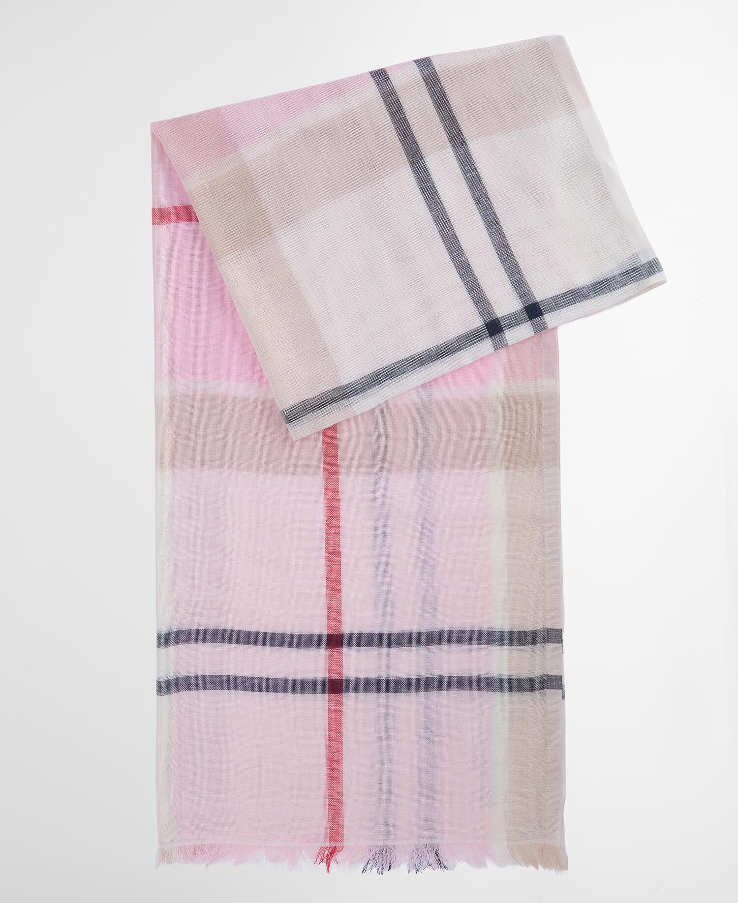 Abigail Tartan Scarf Cherry Blossom