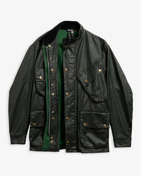 B.Intl Freizeitjacke Distressed 90th Anniversary A7 Green