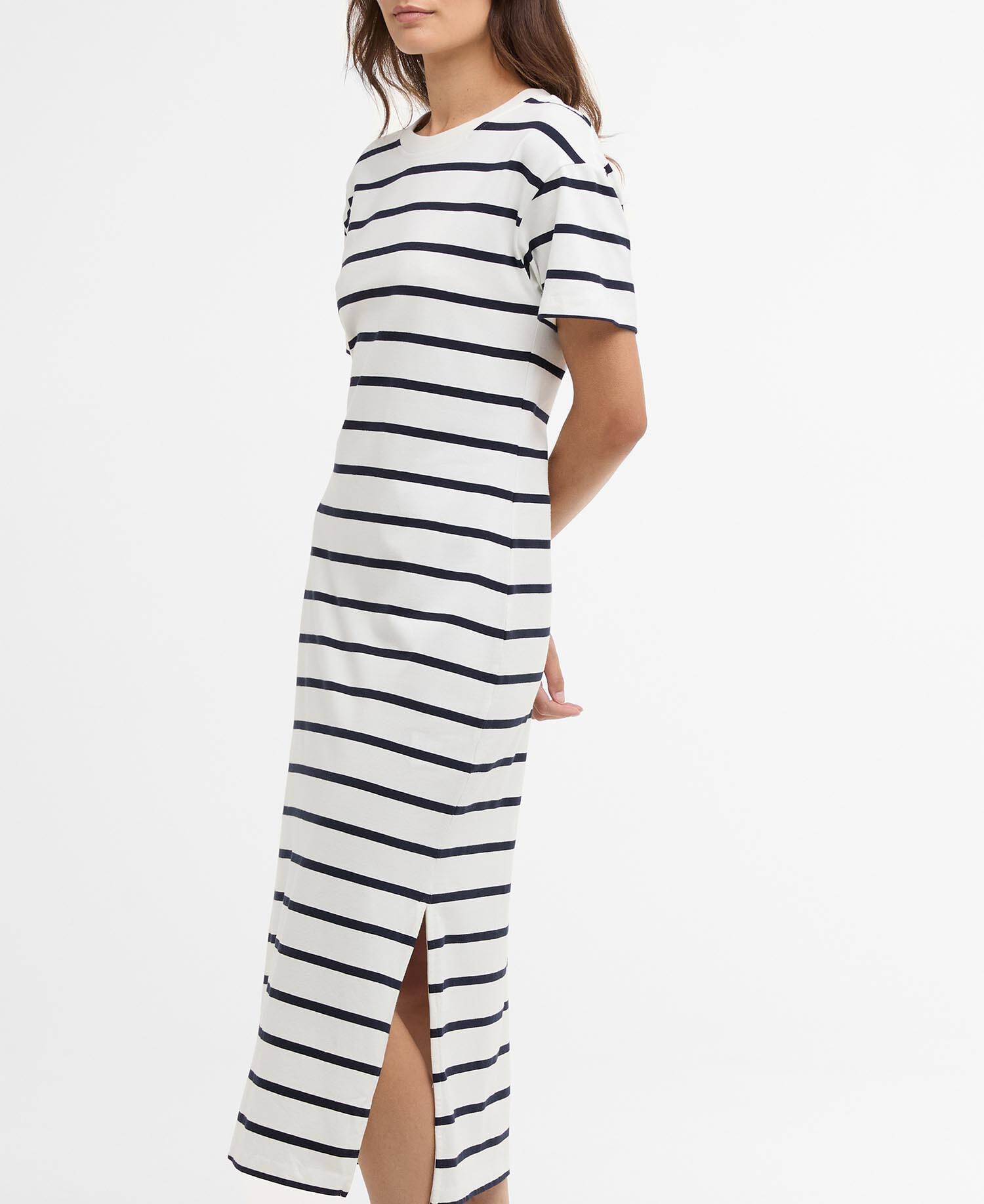 Selena Striped Midi Dress Cloud/Navy Stripe image number 3