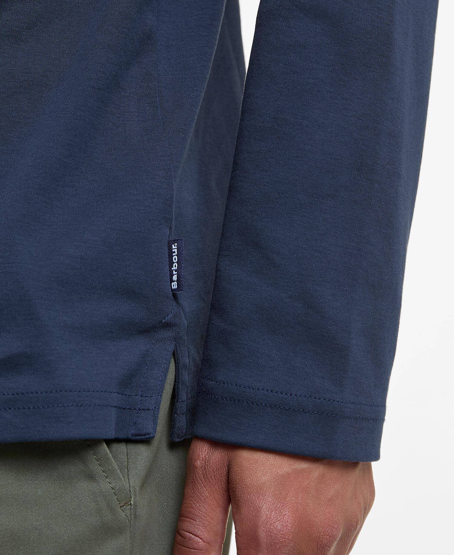 Corpatch Tailored Long-Sleeved Polo Shirt Navy image number 4